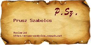 Prusz Szabolcs névjegykártya